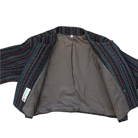 Vintage PEABODY HOUSE 100% Wool Crop Collarless Blazer, 11/12 - Picture 6 of 12